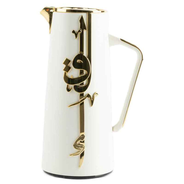 Otantik Vacuum Flask for Tea and Coffee from Liqaa Pearl White/ Gold 1.0 Liter KP1081
