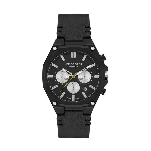 Lee Cooper Men Black Leather Analog Black Dial Watch LC07318651 - Salman Stores