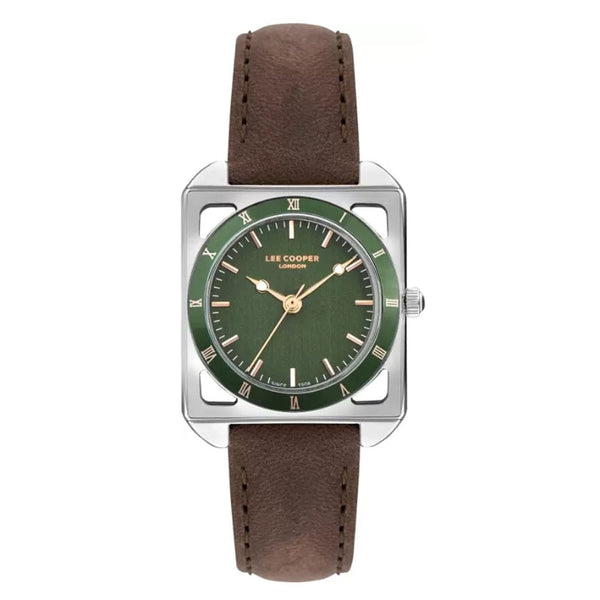 Lee Cooper Women Brown Leather Analog Green Dial Watch LC07927374 - Salman Stores