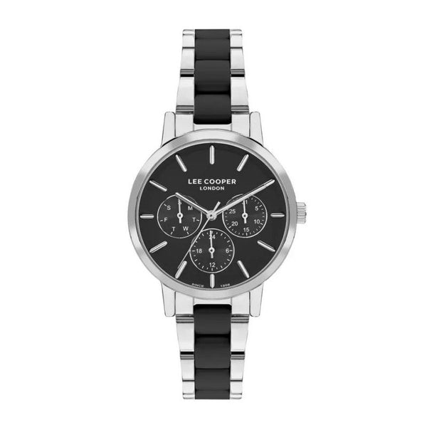 Lee Cooper Women Silver & Black Stainless Steel Analog Watch - Salman Stores