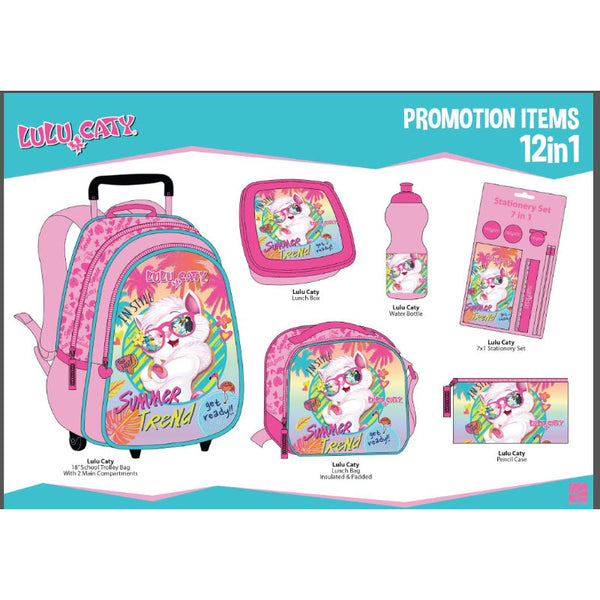 Lulu Caty 12 in 1 Trolley Set - 18" Trolley LUPR23-3 - Salman Stores