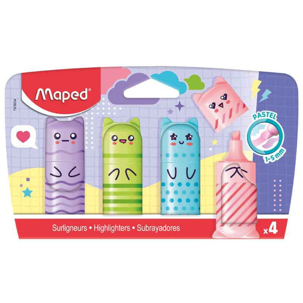 Maped Pastel Mini Highlighters Set of 4 Colors MD-743604