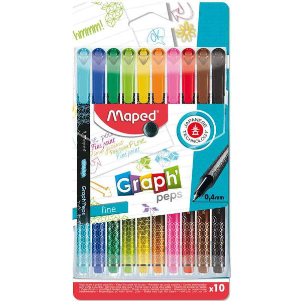 Maped Graph'Peps Fineliner Deco Set of 10 Colors MD-749050
