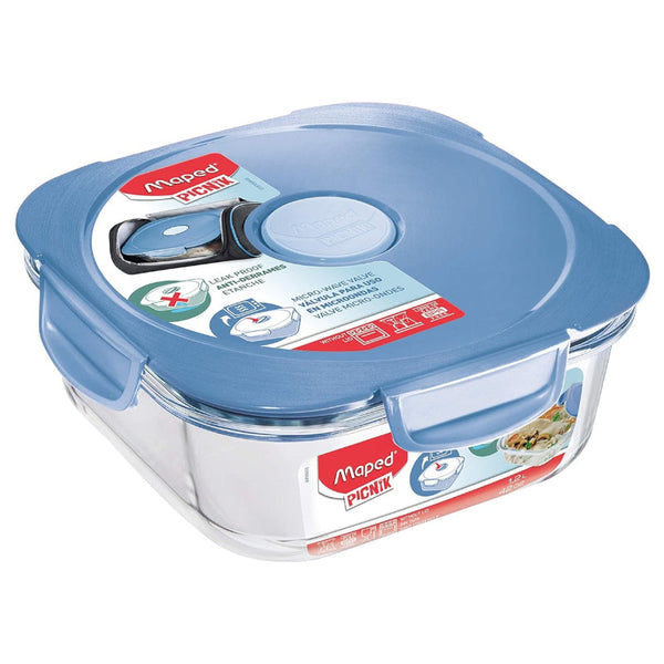 Maped Picnik Adult Lunch Box Glass Storm Blue MD-870503 - Salman Stores
