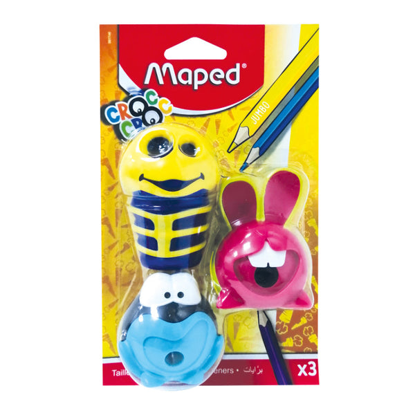 Maped Croc Croc Innovation Signal Pencil Sharpener Assorted Set of 3 MD-981746