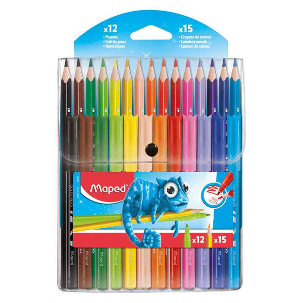 Maped Pulse Combo Pack 15 Color Pencils and 12 FeltTip MD-984701