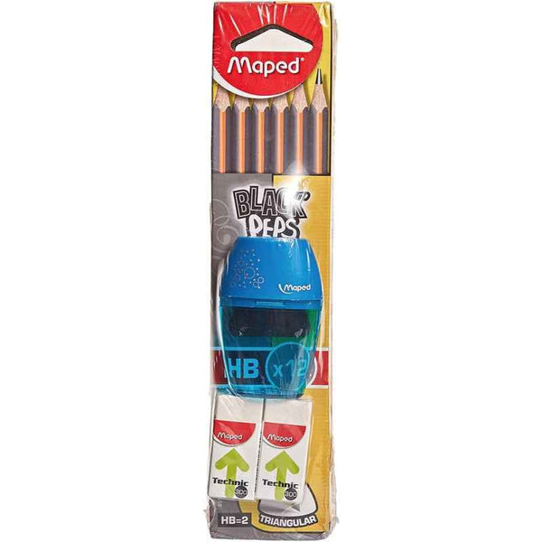 Maped BlackPeps Pencil 2 Box with Sharpener and Eraser MDP-VP-039