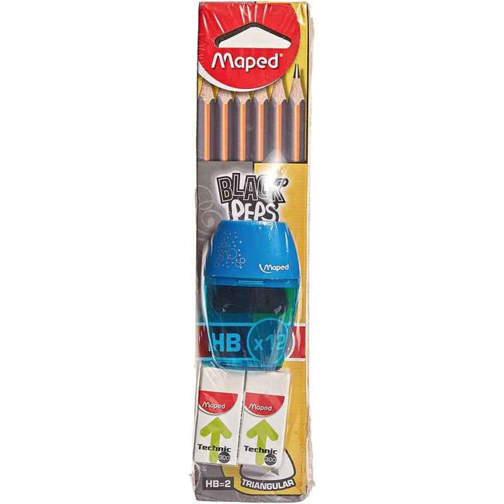 Maped BlackPeps Pencil 2 Box with Sharpener and Eraser MDP-VP-039