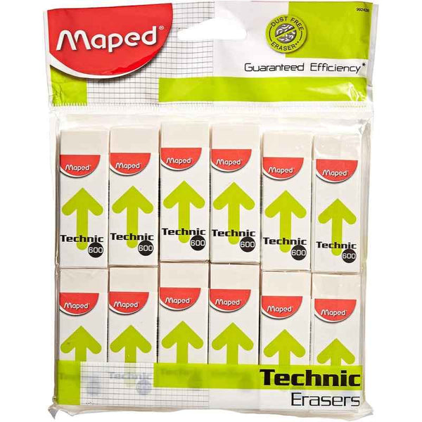Maped Eraser Technic 600, Set of 12 MDP-VP-085