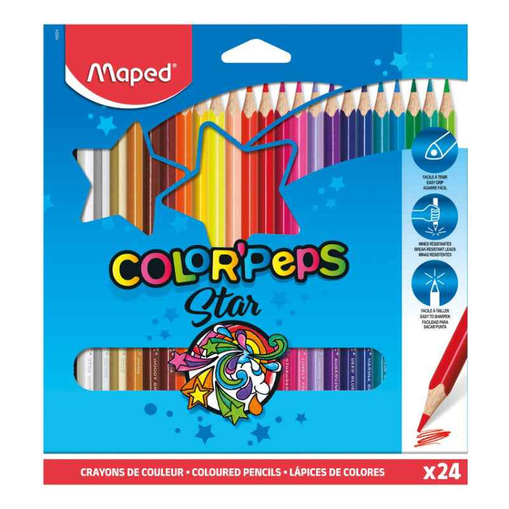Maped Color Peps 24 Color Pencil with Mini 12 Color Pencil and 12 Wax Crayons MDP-VP-101