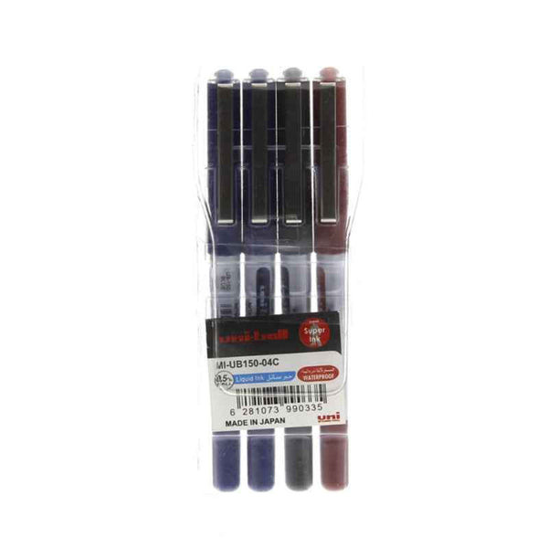 Mitsubishi Uni-Ball Eye Micro Pen 0.5mm pen Wlt Set of 4 MI-UB150-04C