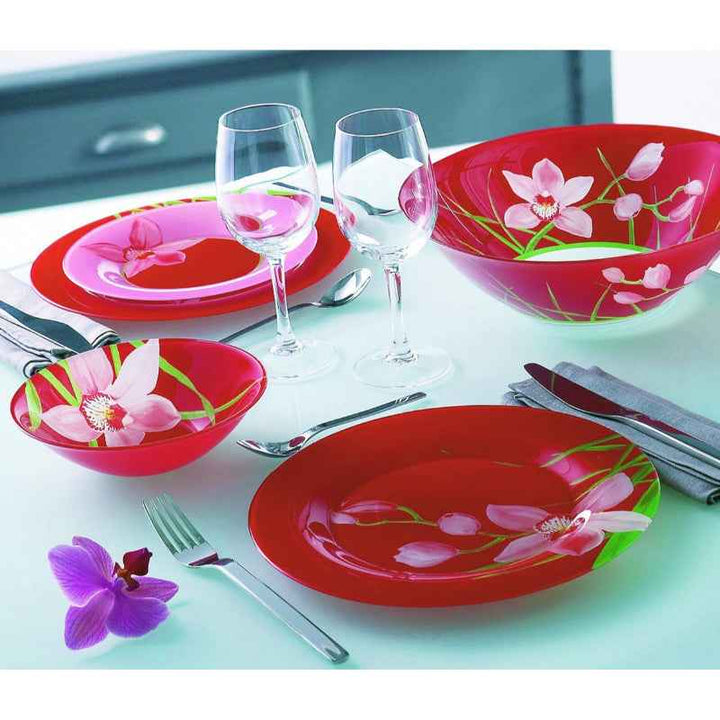 Luminarc Red Orchid Dinner Set 46 pcs N4828