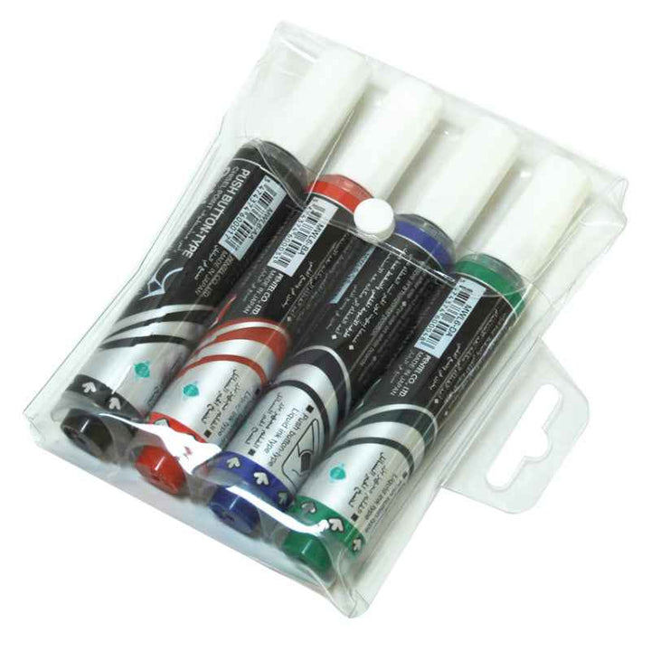 Pentel Maxiflo Whiteboard Marker Set of 4 Colors PE-MWL6-04