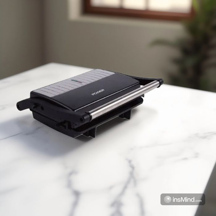 Power Press Grill 2 Slices Silver/ Black - Salman Stores