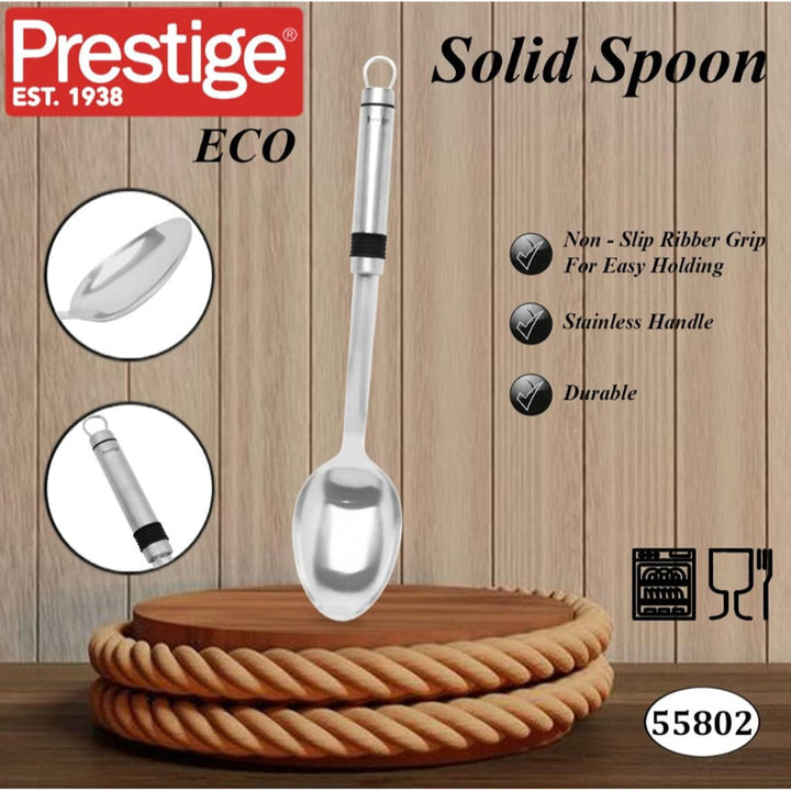 Prestige Eco Solid Spoon Stainless Steel Rubber Grip PR55802 - Salman Stores