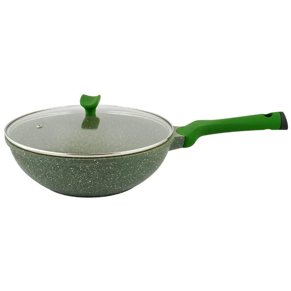 Prestige Essential Wokpan with Lid Green 30 cm PR81117 - Salman Stores