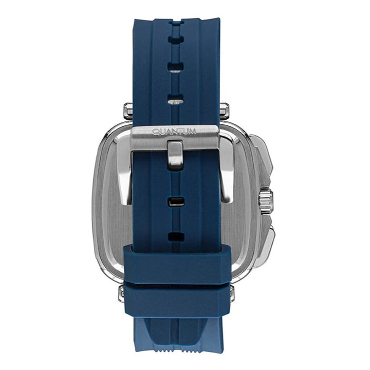 Quantum Men Blue Silicone Analog Blue Dial Square Watch PWG1014499 - Salman Stores