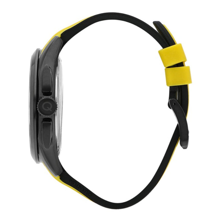 Quantum Men Yellow Silicone Analog Black Dial Watch PWG1076654 - Salman Stores