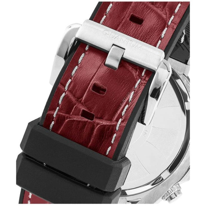 Quantum Men Maroon Silicone Analog Black Dial Watch PWG970358 - Salman Stores