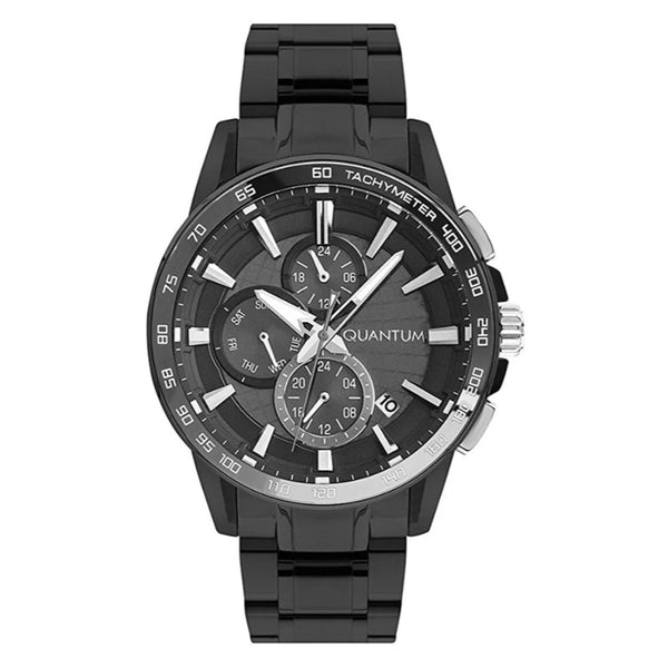 Quantum Men Black Stainless Steel Analog Black Dial Watch PWG993650 - Salman Stores
