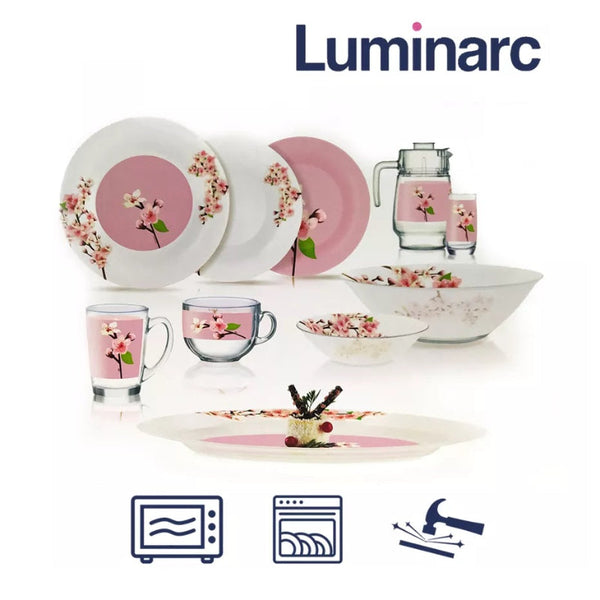 Luminarc Dinner Set Ambi Rose Garden 46 Pieces Set Q0926 - Salman Stores