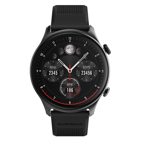 Riversong Motive 7C SW71 Round Dial 1.52 Inch Display Smartwatch RS.MOTIVE7C-SW71.BK - Salman Stores
