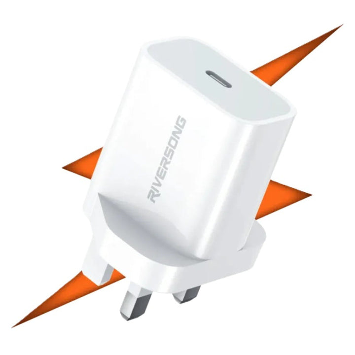 Riversong PD Fast Wall Charger Powerkub20 AD75C single port 20W RS.POWERKUB-AD75C.WT - Salman Stores