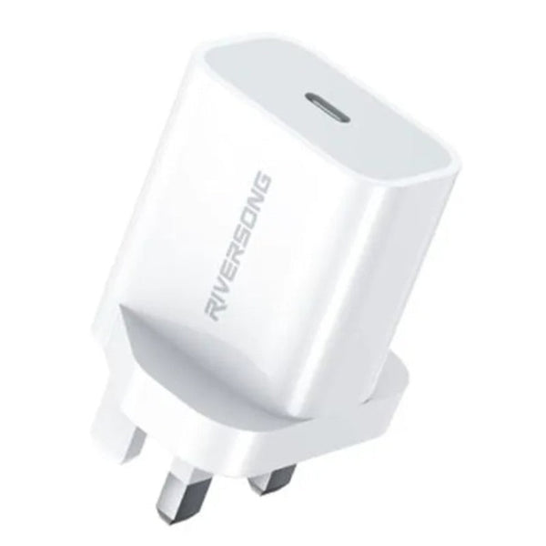Riversong PD Fast Wall Charger Powerkub20 AD75C single port 20W RS.POWERKUB-AD75C.WT - Salman Stores
