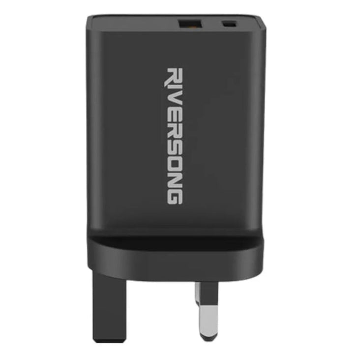 Riversong Dual Port Fast Wall Charger 30W AD28 Black RS.SAFEKUBD6-AD28.BK - Salman Stores