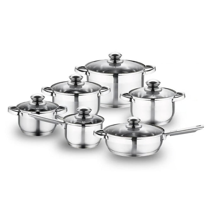 Schon Haus Cookware Set Stainless Steel 12 pcs RW1221-12 - Salman Stores