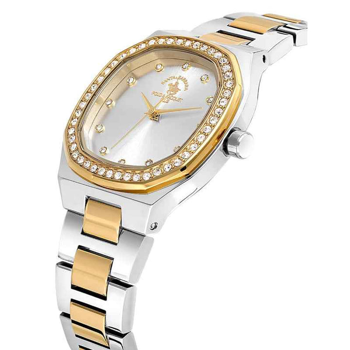 Santa Barbara Polo Club Women Stainless Steel Silver and Gold Watch SB1106255
