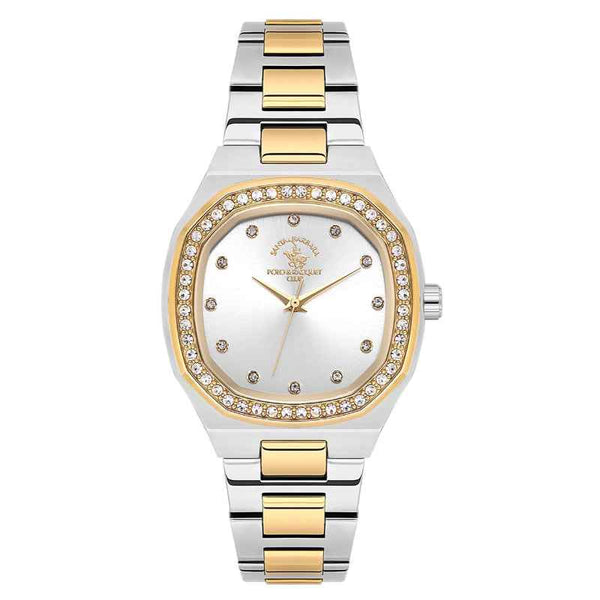 Santa Barbara Polo Club Women Stainless Steel Silver and Gold Watch SB1106255