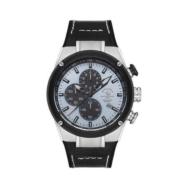 Santa Barbara Polo Men Black Leather Analog Watch SB3100012 - Salman Stores