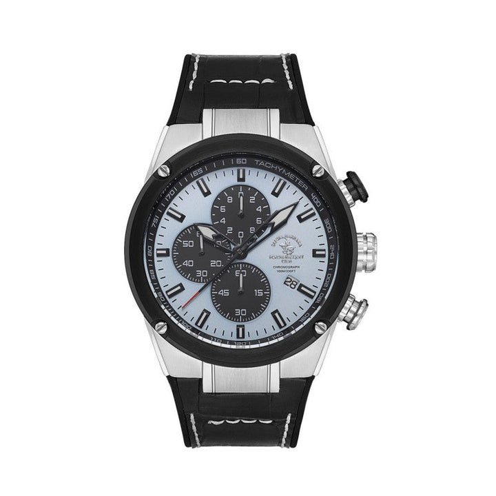 Santa Barbara Polo Men Black Leather Analog Watch SB3100012 - Salman Stores