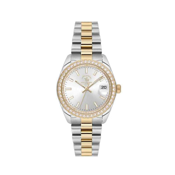 Santa Barbara Polo Club Unique Women Stainless Steel Silver and Gold Watch SB4100174