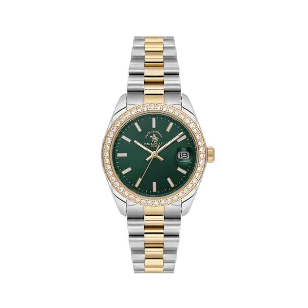 Santa Barbara Polo Club Unique Women Stainless Steel Silver and Gold Watch SB4100175