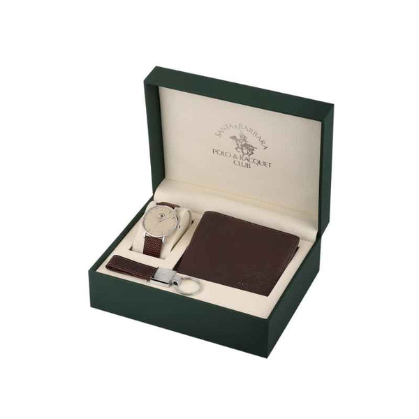 Santa Barbara Polo Club Noble Men Lizard Pattern Leather Dark Brown Watch SB8100094