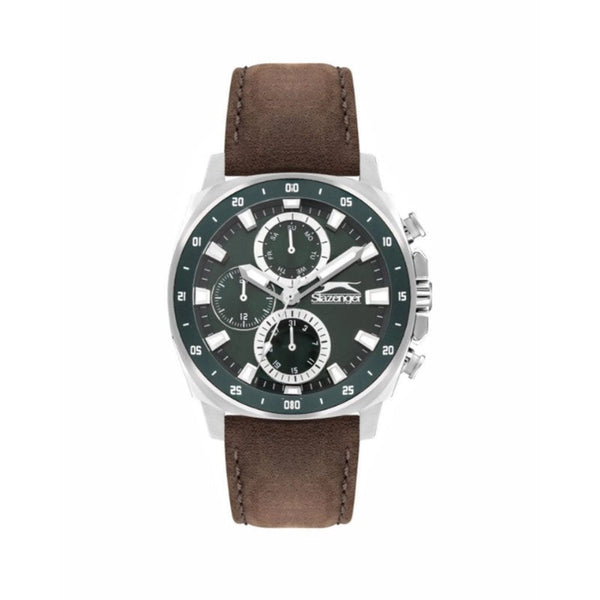 Slazenger Men Brown Leather Analog Watch SL092293207 - Salman Stores