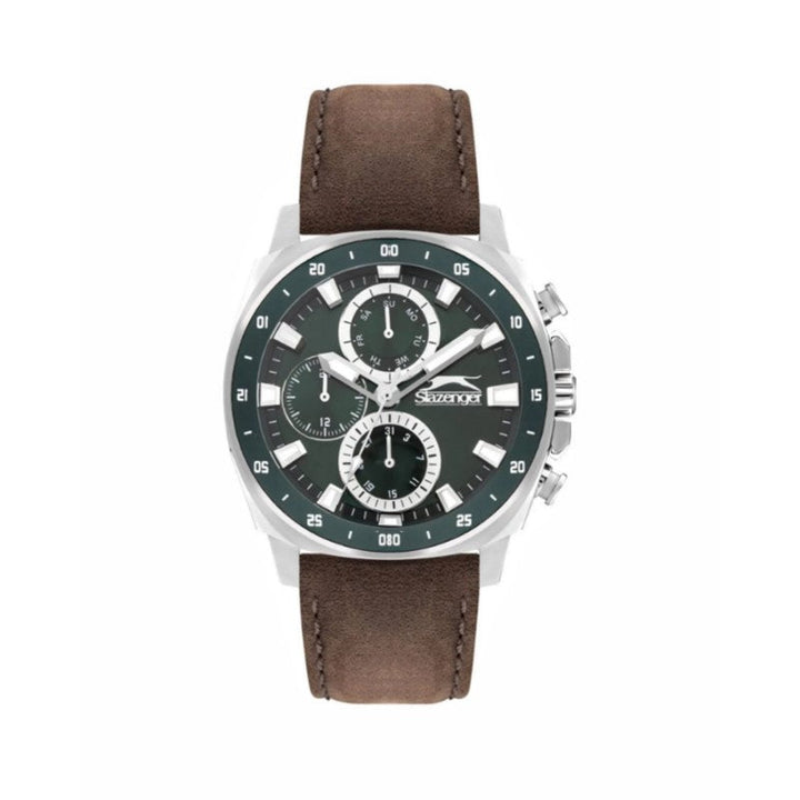 Slazenger Men Brown Leather Analog Watch SL092293207 - Salman Stores