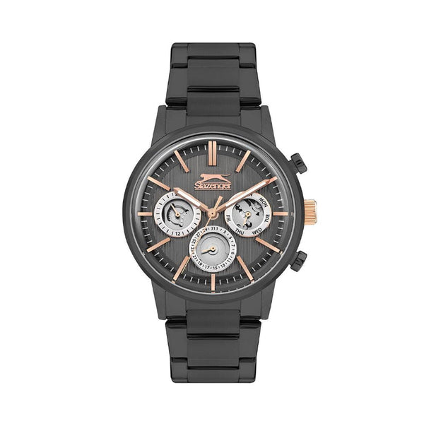 Slazenger Watch Men Black Stainless Steel Analog Watch - Salman Stores
