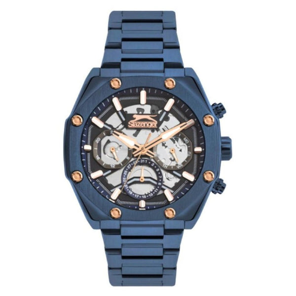 Slazenger Men Blue Stainless Steel Analog Black Dial Watch SL092318206 - Salman Stores