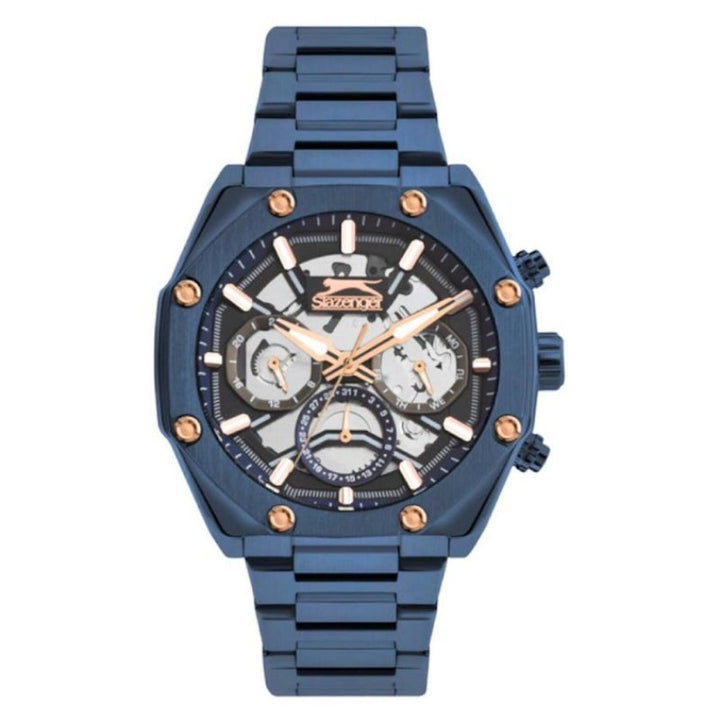 Slazenger Men Blue Stainless Steel Analog Black Dial Watch SL092318206 - Salman Stores