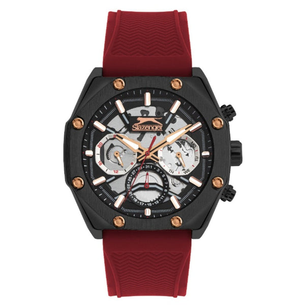 Slazenger Men Red Silicone Analog Black Dial Watch SL092319205 - Salman Stores