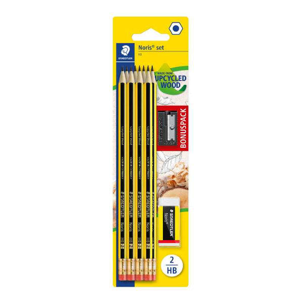 Staedtler Noris Upcycled Wood Pencil 8pcs with Sharpener and Eraser ST-122-SBK8PH
