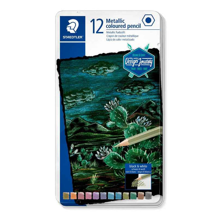 Staedtler Design Journey Mettalic Metal Colour Pencils Set of 12 Colors ST-146M-M12