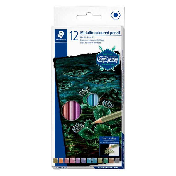 Staedtler Design Journey Mettalic Metal Colour Pencils Set of 12 Colors ST-146M-M12