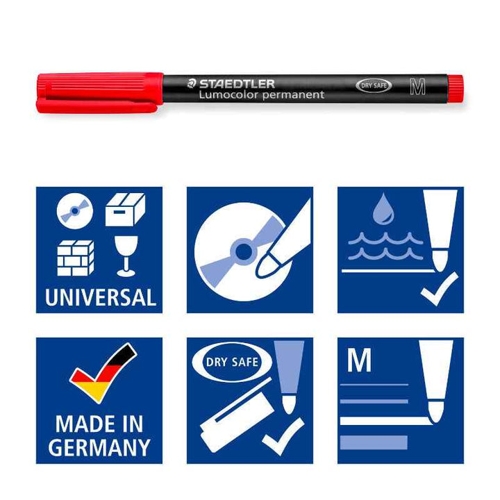 Staedtler Lumocolor OHP permanent pen pack of 4 ST-317-WP4-M