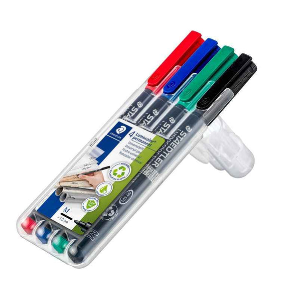 Staedtler Lumocolor OHP permanent pen pack of 4 ST-317-WP4-M