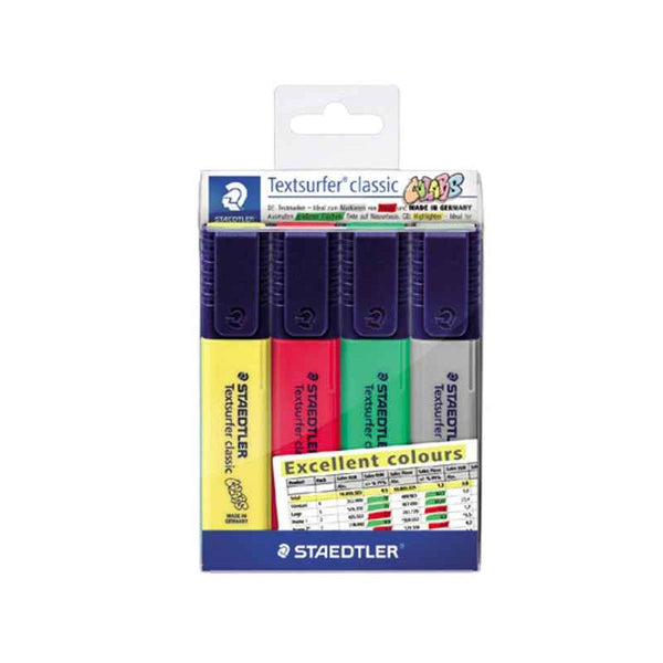 Staedtler Textsurfer Highlighter Excellent Set of 4 Colors ST-364-CWP4X