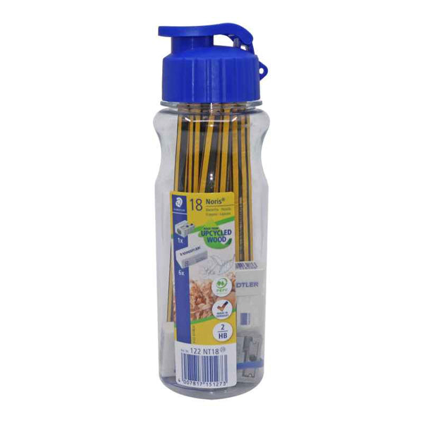 Staedtler Noris 12 pencils with Sharpener and Eraser in Bottle Case ST-61-122H